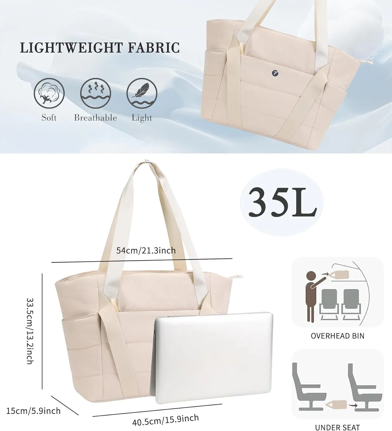 TINYAT Quilted Tote Bag for Women Puffer Duffle Bag with Yoga Mat Strap Zipper Travel Bag Large Yoga Gym Tote for Work, Sport