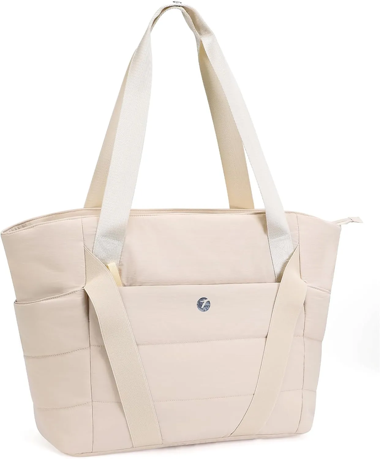 TINYAT Quilted Tote Bag for Women Puffer Duffle Bag with Yoga Mat Strap Zipper Travel Bag Large Yoga Gym Tote for Work, Sport