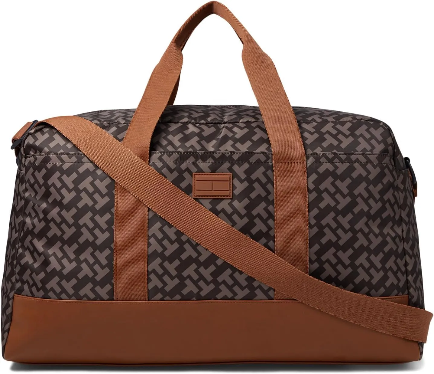 Tommy Hilfiger Kayna II Convertible Weekender TH Bias Smooth Nylon Dark Chocolate Tonal One Size