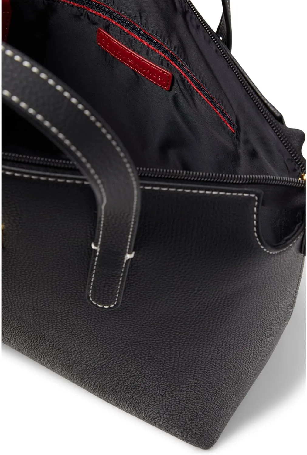 Tommy Hilfiger Women's Gina Ii Convertible Top Zip Satchel Pebble Pvc