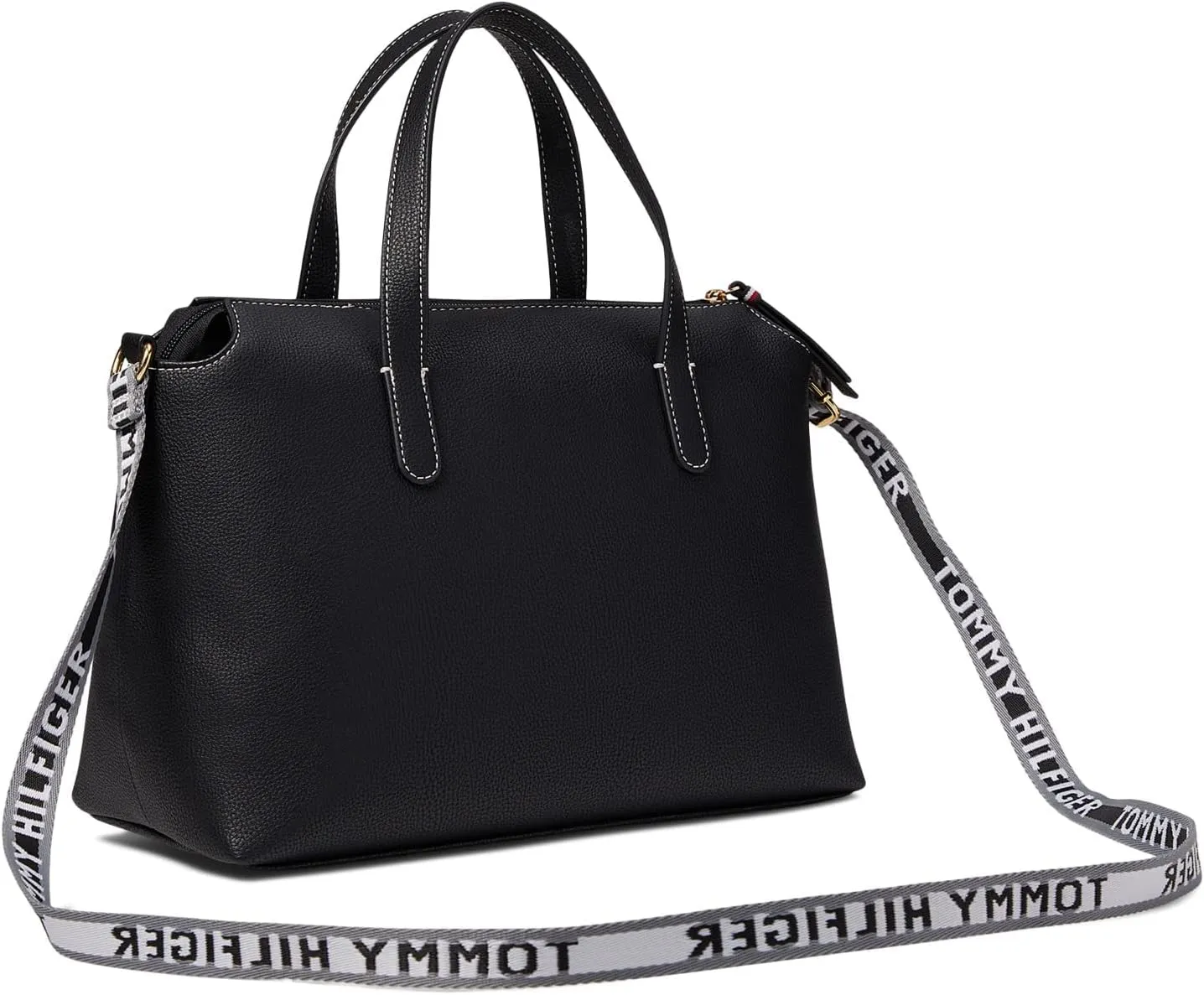 Tommy Hilfiger Women's Gina Ii Convertible Top Zip Satchel Pebble Pvc