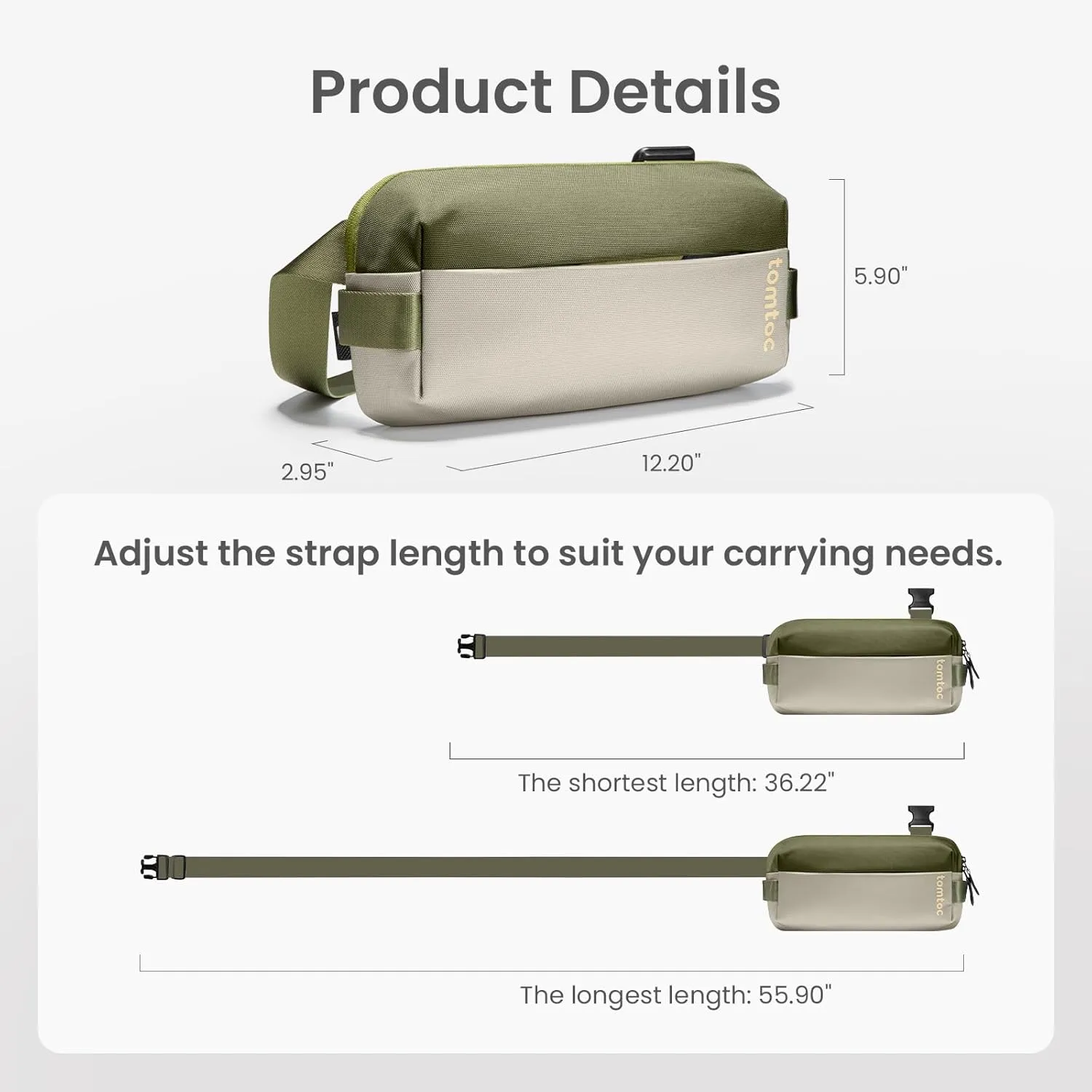 tomtoc Compact EDC Sling Bag, Chest Shoulder Crossbody Sling Daypack for Men Women, Water-resistant Lightweight Everyday Carry Casual Pack for Nintendo Switch 2, Tactical, Travel, Work, Gym, Sport