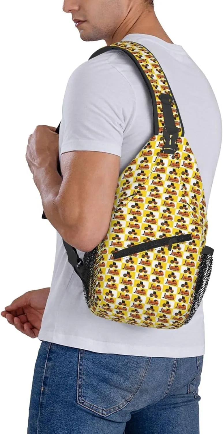 Topical Flowers Palm Leaves Crossbody Bag Adjustable Sling Bag Casual Chest Bags Travel Shoulder Backpack