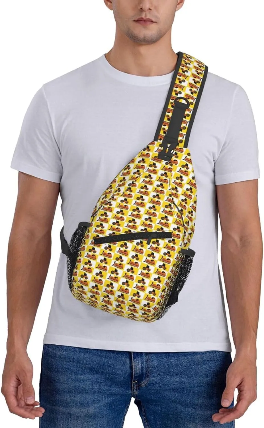 Topical Flowers Palm Leaves Crossbody Bag Adjustable Sling Bag Casual Chest Bags Travel Shoulder Backpack