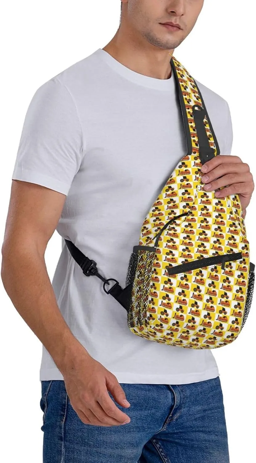 Topical Flowers Palm Leaves Crossbody Bag Adjustable Sling Bag Casual Chest Bags Travel Shoulder Backpack