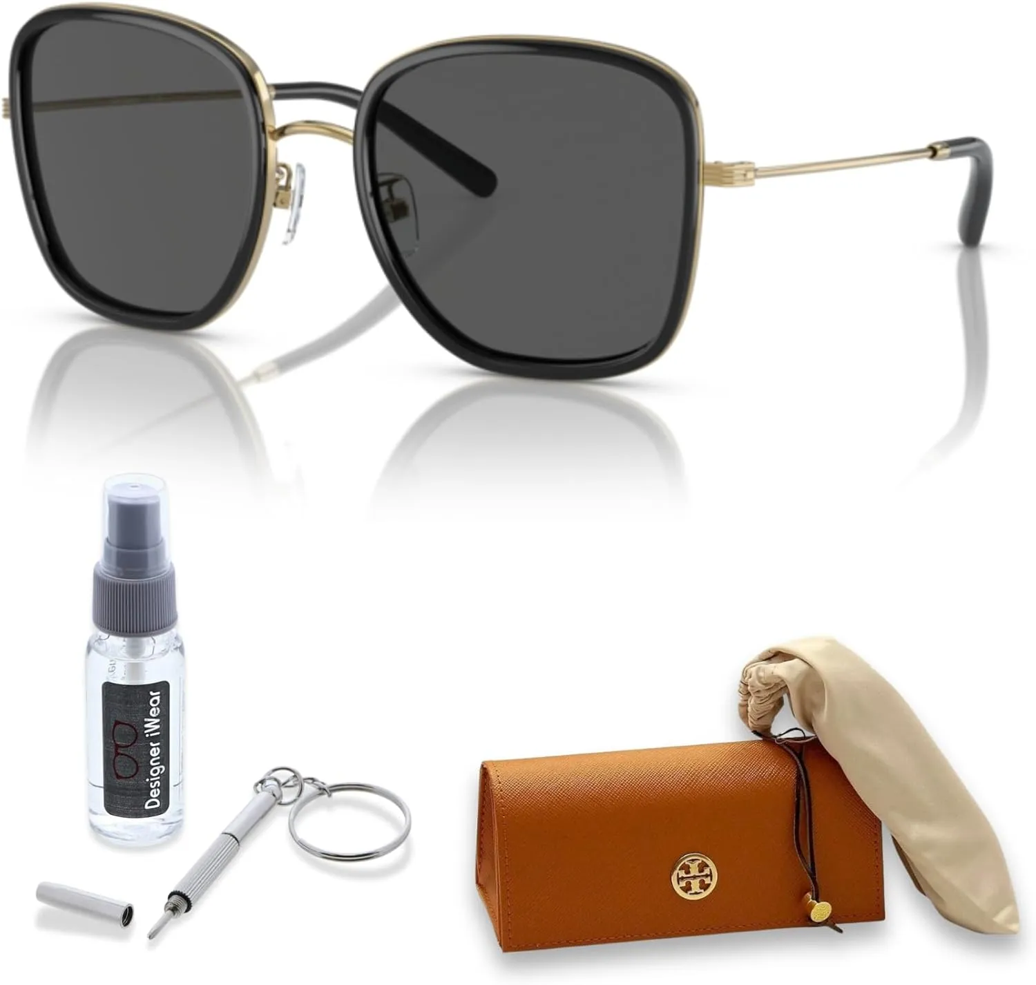 Tory Burch TY6101 Square Sunglasses for Women   BUNDLE With Designer iWear Eyewear Kit