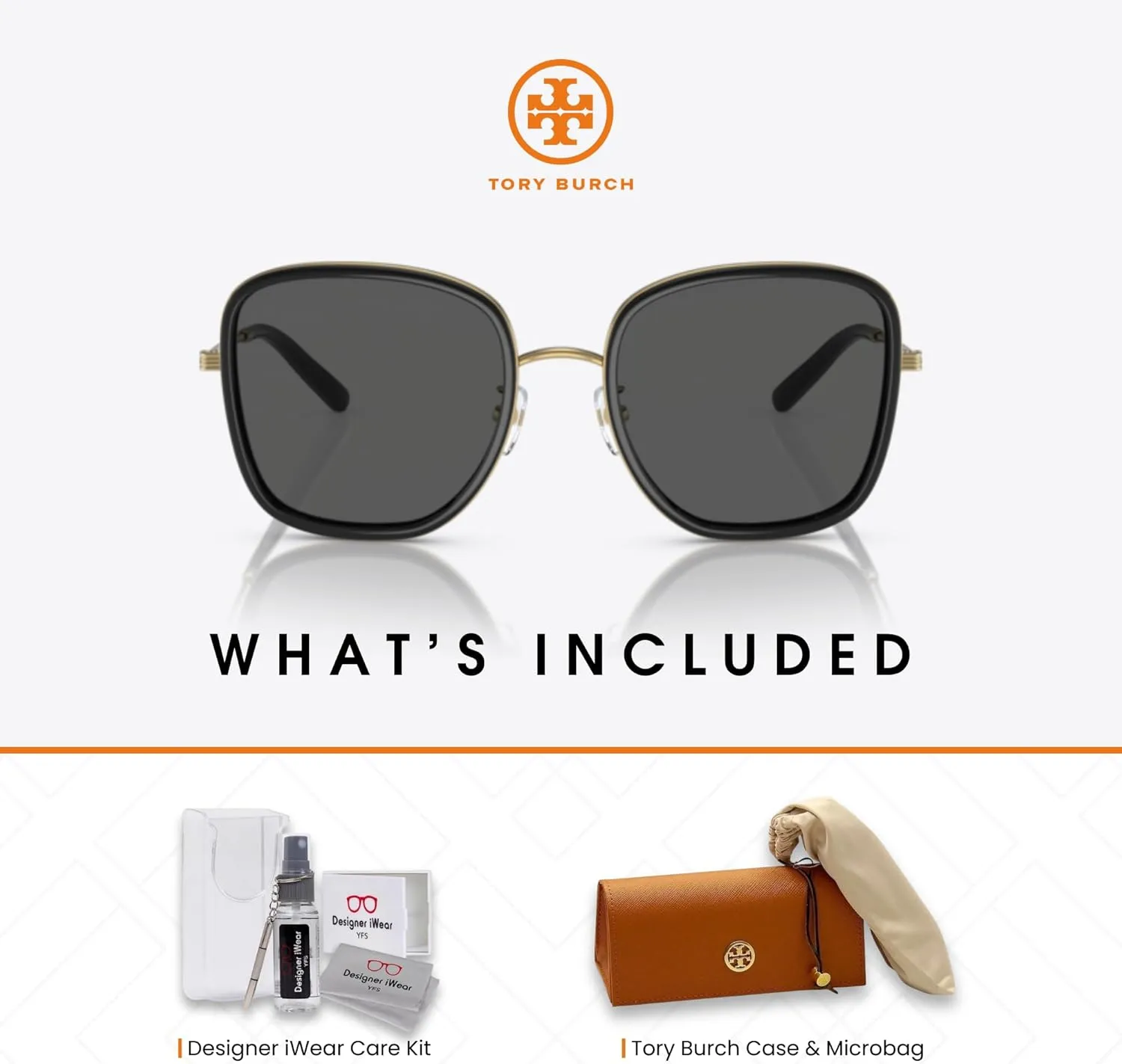 Tory Burch TY6101 Square Sunglasses for Women   BUNDLE With Designer iWear Eyewear Kit