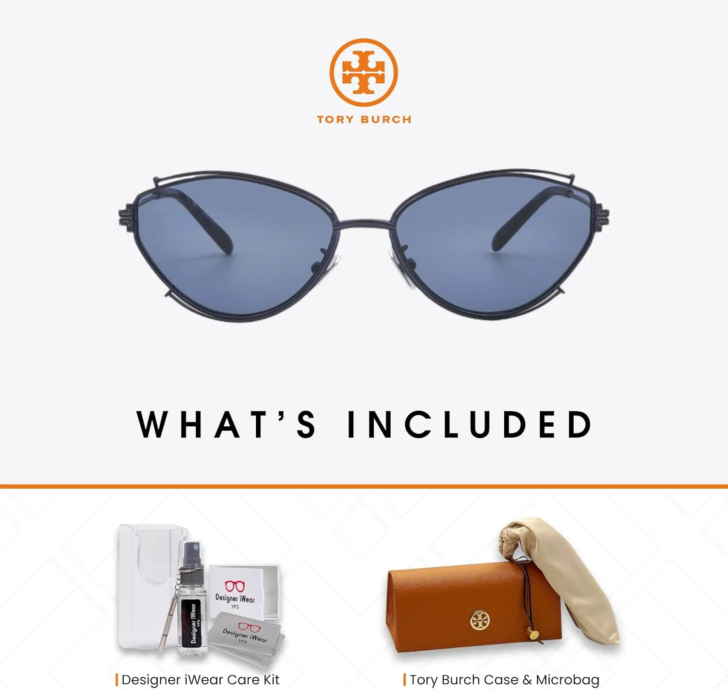 Tory Burch TY6103 Oval Sunglasses for Women   BUNDLE With Designer iWear Complimentary Eyewear Kit
