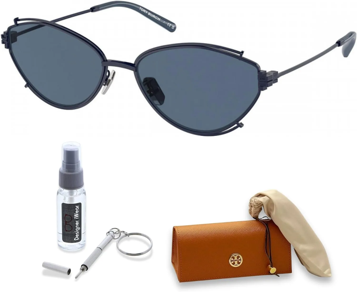Tory Burch TY6103 Oval Sunglasses for Women   BUNDLE With Designer iWear Complimentary Eyewear Kit