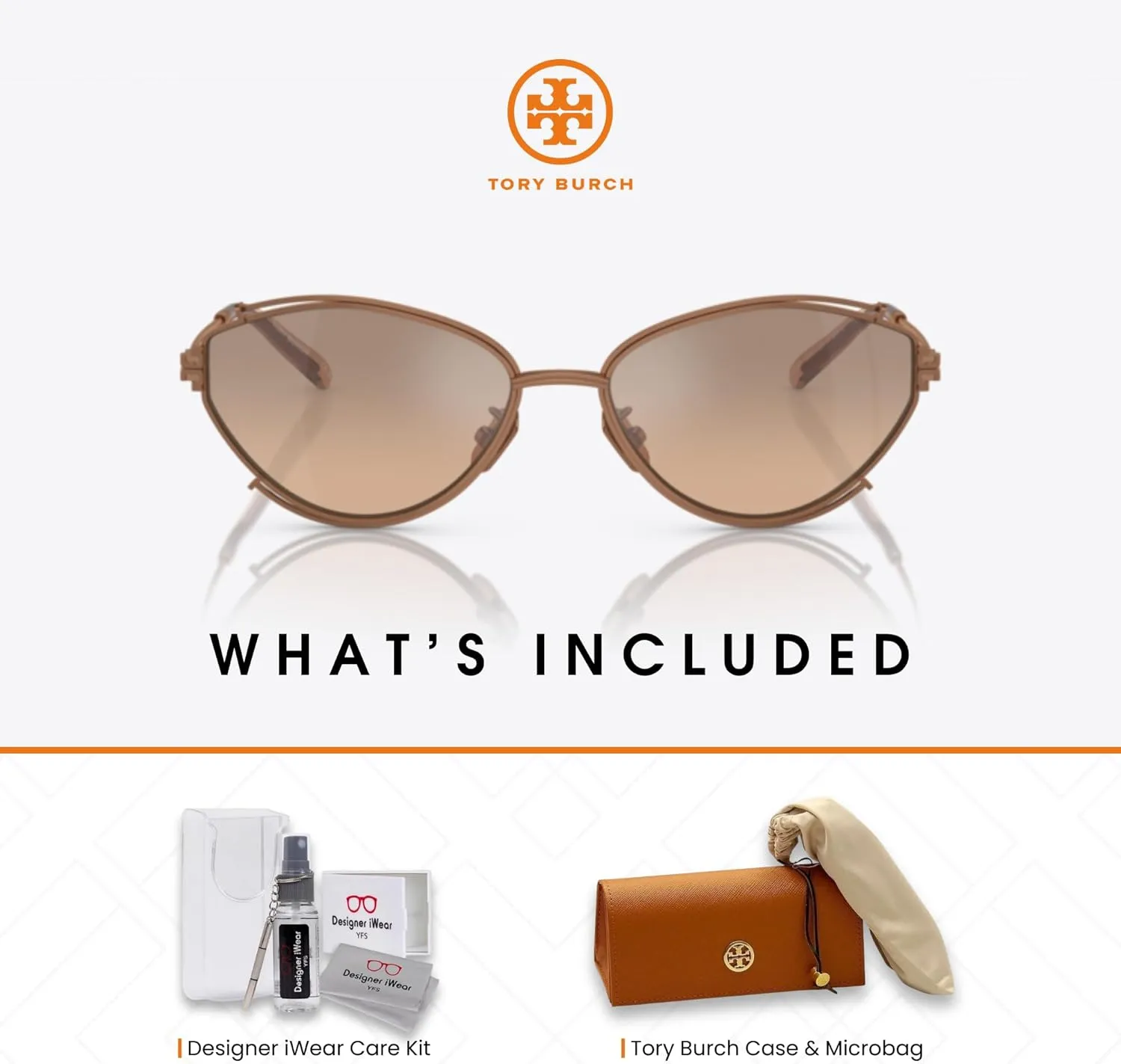 Tory Burch TY6103 Oval Sunglasses for Women   BUNDLE With Designer iWear Complimentary Eyewear Kit