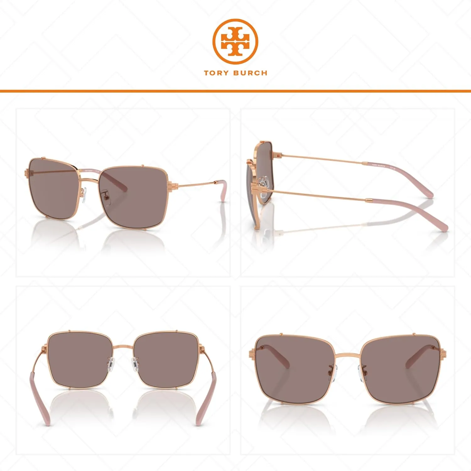 Tory Burch TY6104 Rectangular Sunglasses for Women   BUNDLE With Designer iWear Complimentary Eyewear Kit