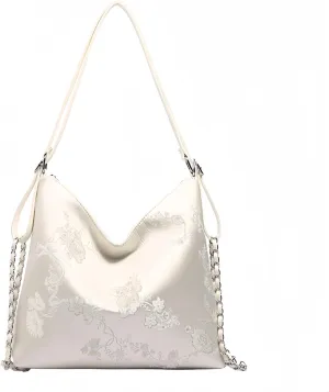 Tote Bag, Big Capacity Hobo Shoulder Handbag, Floral Satchel Purse Convertible Backpack