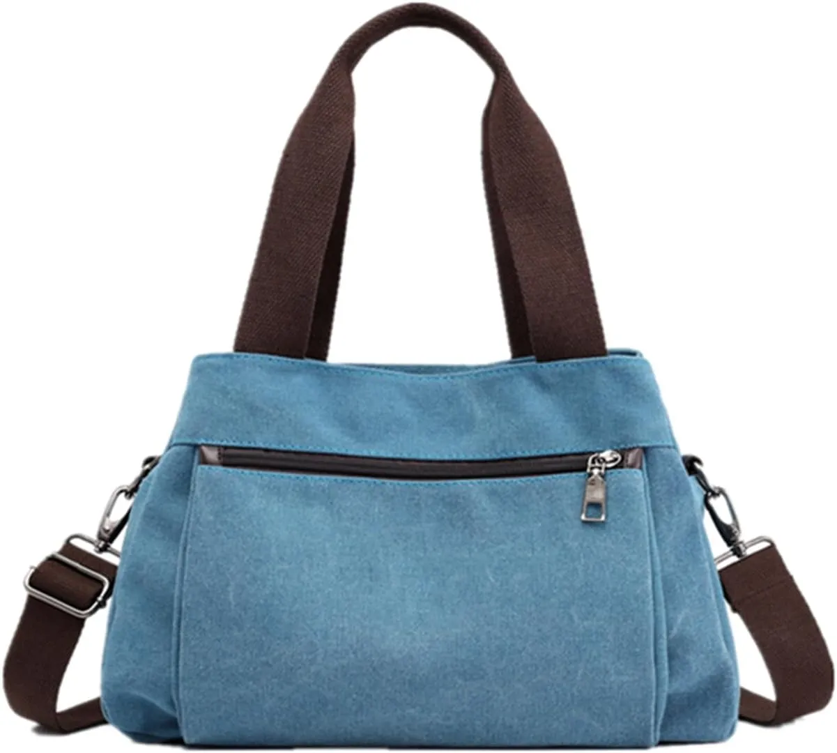 Tote Bag for Women, Canvas Crossbody Bags for Women, Multi Compartment Handbags Purse Medium Satchel
