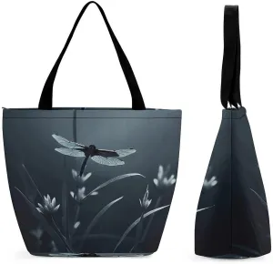 Tote Bag for Women Grocery Bag Dirt Road with Leaves Foldable Shopping Bags Reusable Large Tote Bag