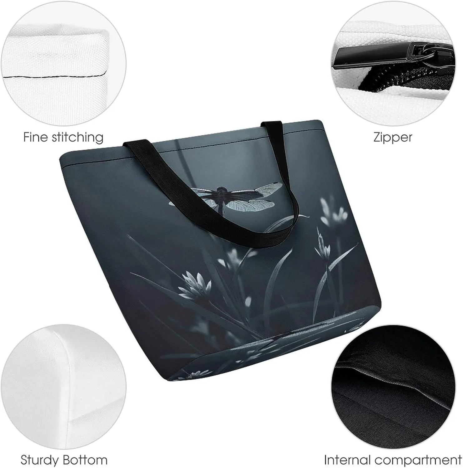Tote Bag for Women Grocery Bag Dirt Road with Leaves Foldable Shopping Bags Reusable Large Tote Bag