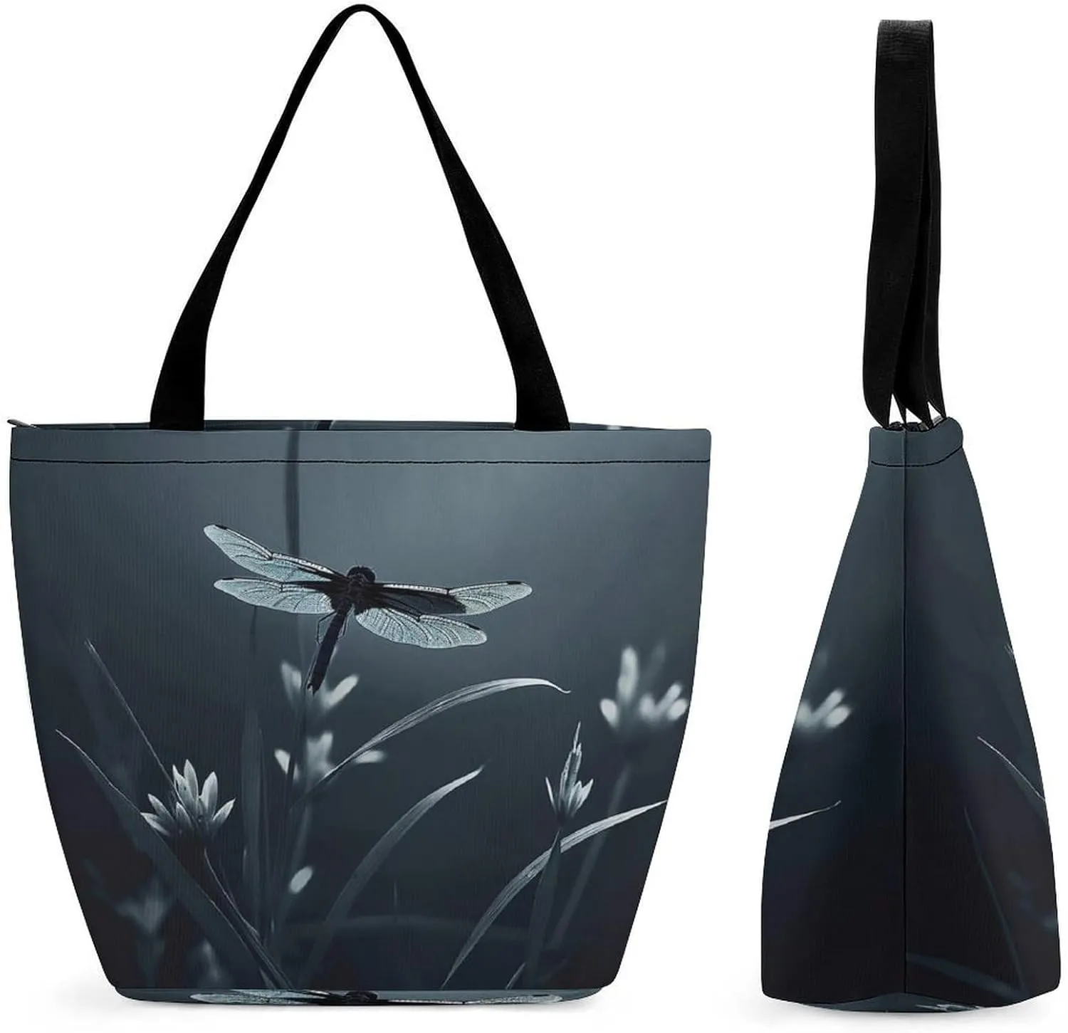 Tote Bag for Women Grocery Bag Dirt Road with Leaves Foldable Shopping Bags Reusable Large Tote Bag