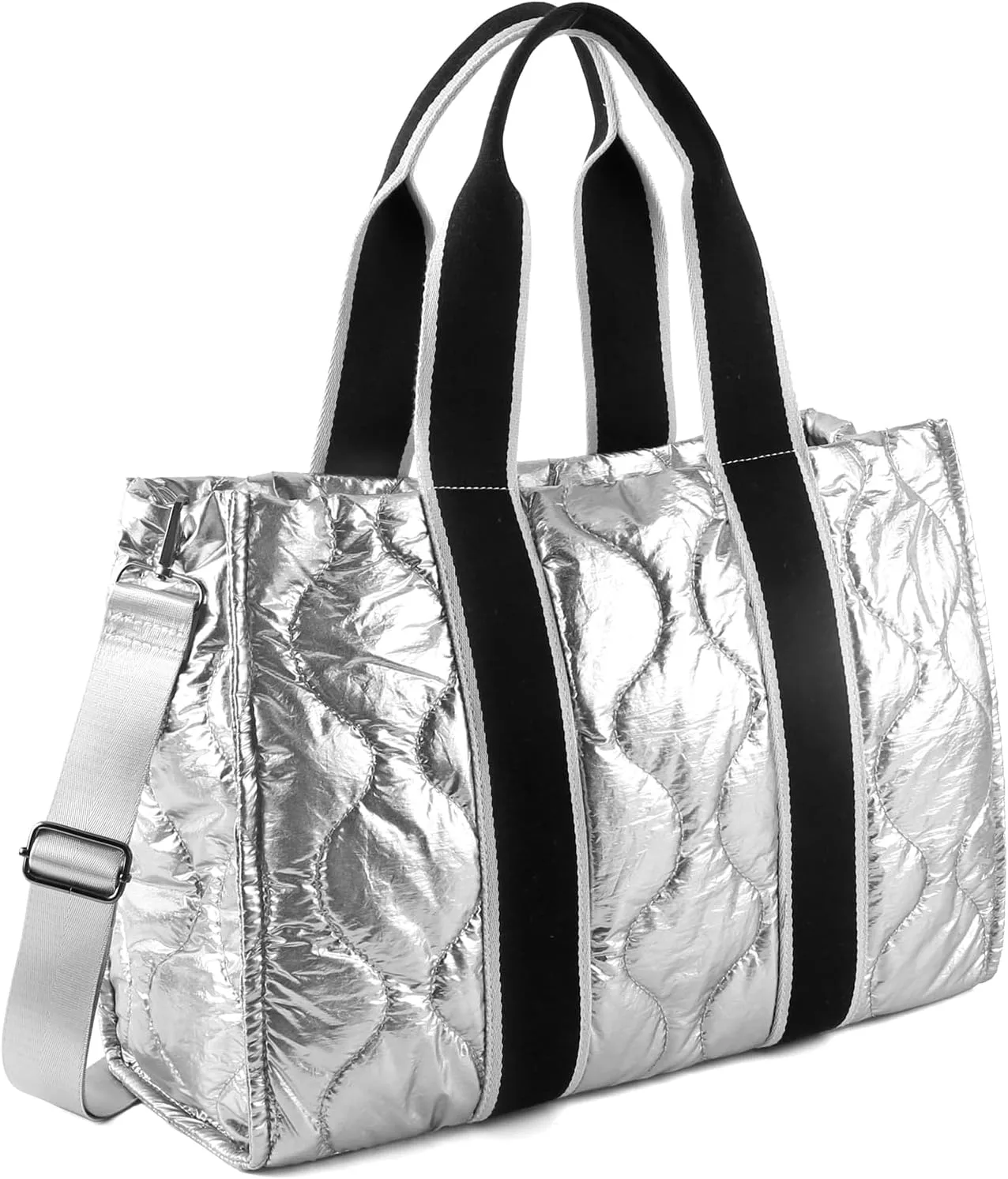 Tote Bag for Women Large Quilted Handbag Detachable Strap Crossbody Bag Down Cushion Shoulder Handbag