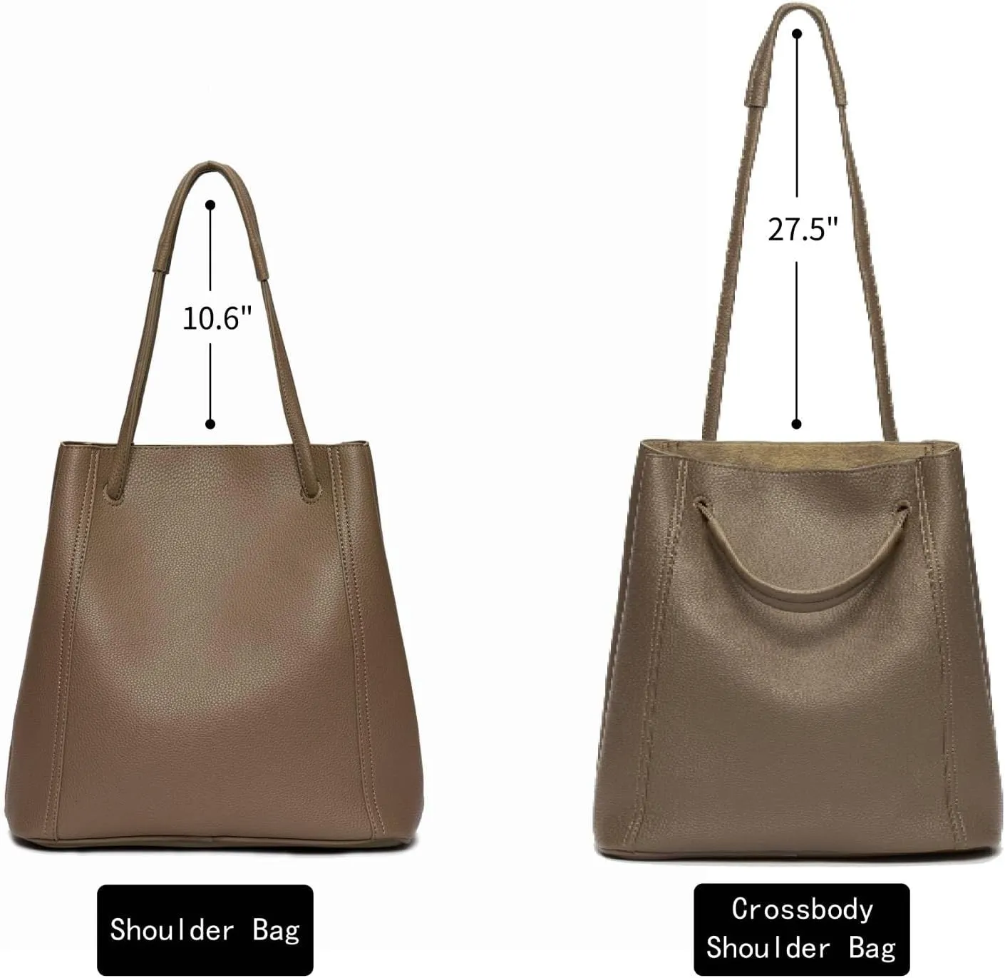 Tote Bag for Women Large Shoulder Bag Work Casual Handbags 2025 with Adjustable Strap 2PCS
