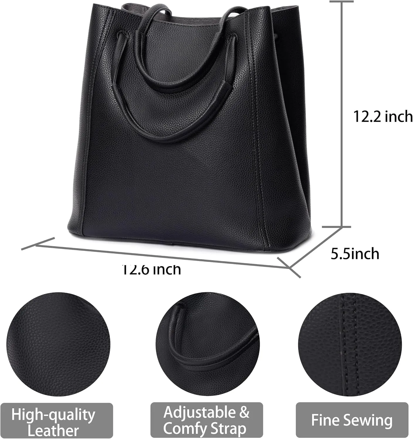 Tote Bag for Women Large Shoulder Bag Work Casual Handbags 2025 with Adjustable Strap 2PCS