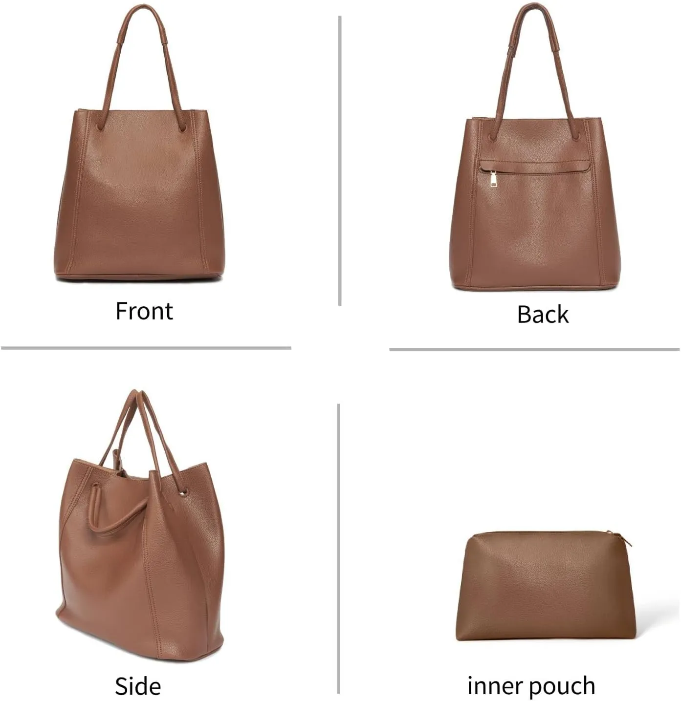 Tote Bag for Women Large Shoulder Bag Work Casual Handbags 2025 with Adjustable Strap 2PCS