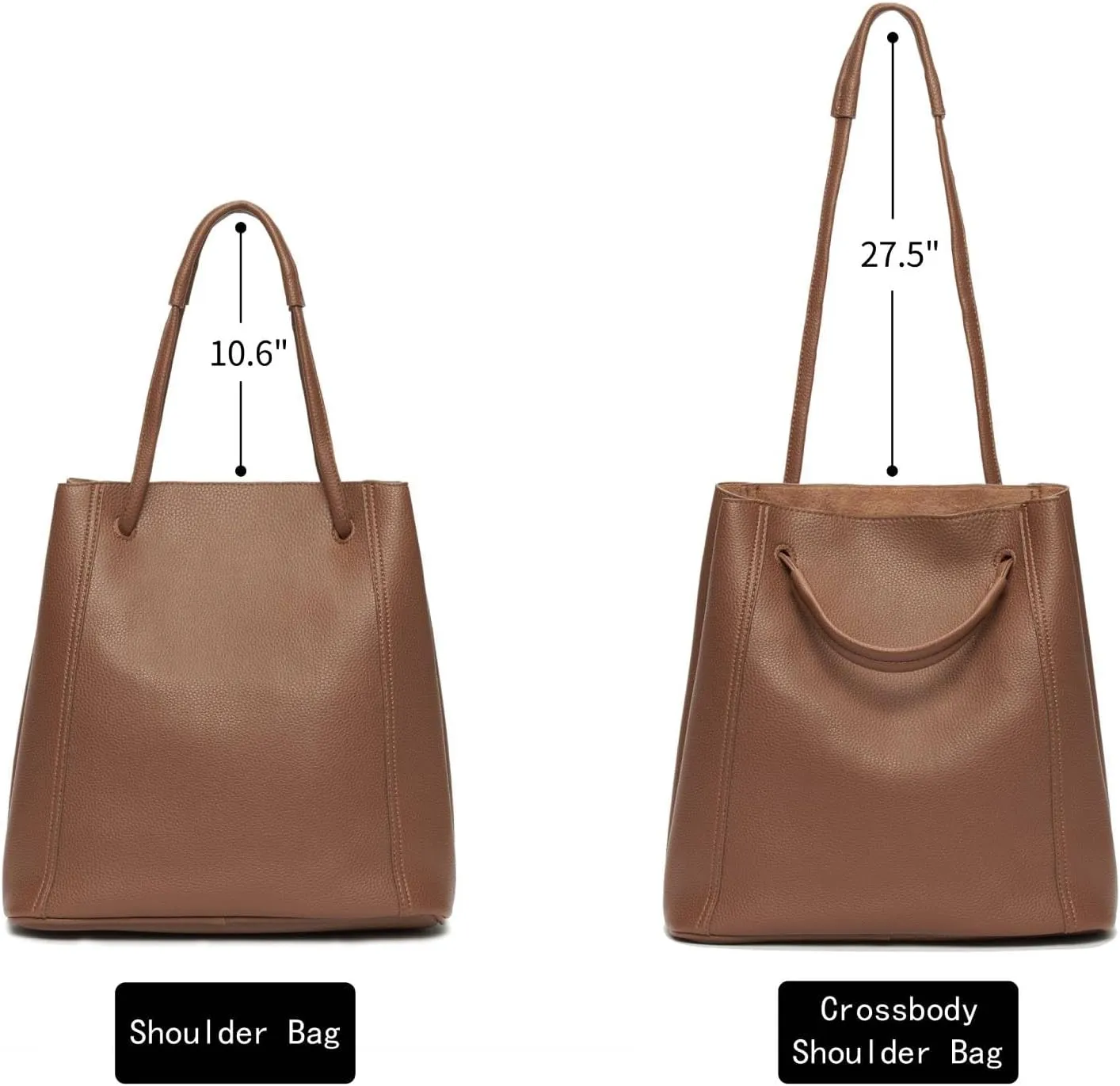 Tote Bag for Women Large Shoulder Bag Work Casual Handbags 2025 with Adjustable Strap 2PCS
