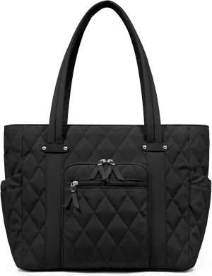 Tote Bag for Women, Lightweight Puffy Tote Bag with Compartments, Quilted Shoulder Bag Handbag for Travel, Work
