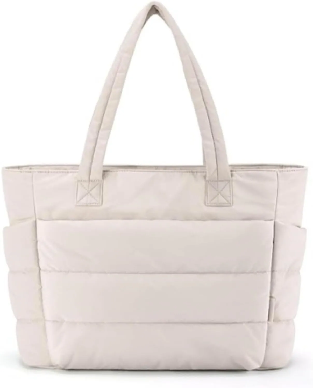 Tote Bag for Women, Lightweight Puffy with Compartments, Large Quilted Travel, Work, Sport