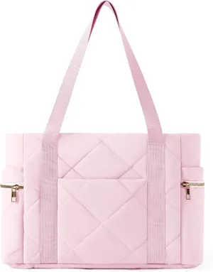 Tote bag for Women Puffer Shoulder Bag with Zipper Travel Quilted Nurse Bag Carry On Laptop Bag for Travel Work