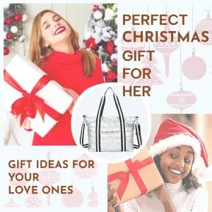 Tote Bag for Women, Quilted Puffer Tote Bag, Shoulder Handbag Crossbody Bag with Zipper for Travel Work Sports Best Gift