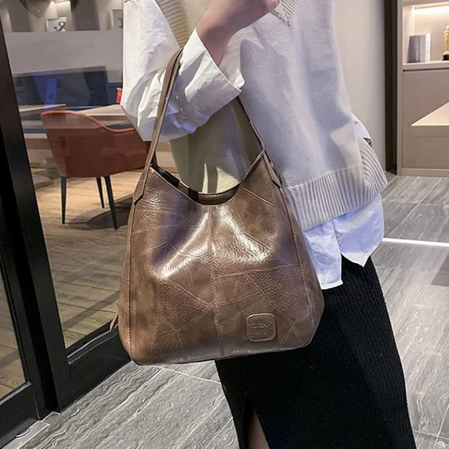 Tote Bag for Women Top Handle Satchel Purse Women's Faux Suede Hobo Bag