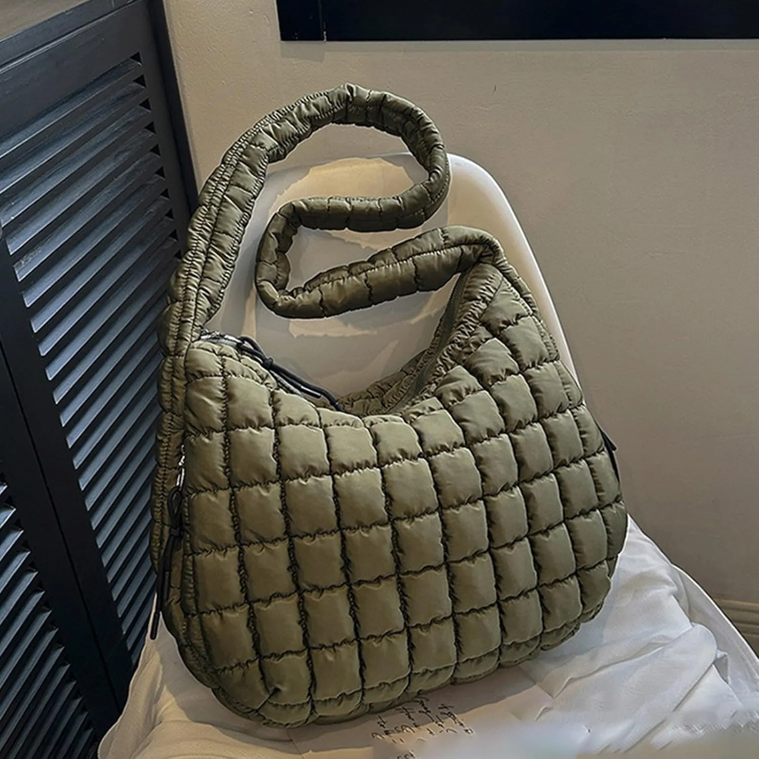 Tote Bag For Women Work Large Quilted Carryall Puffer Shoulder Bag Lightweight Quilted Padding Hobo Bag Quilted Bag