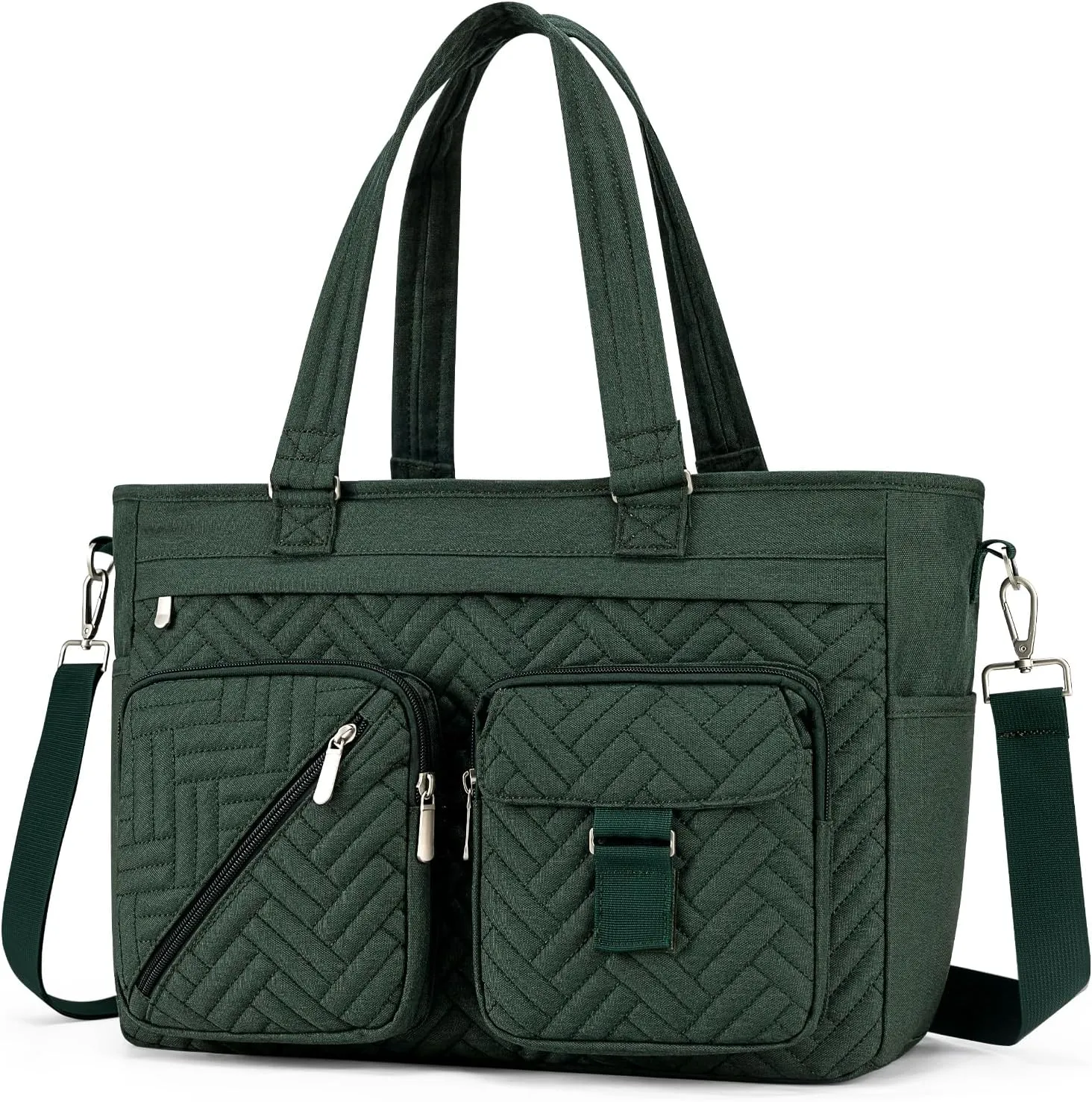 Tote Bag for Women Work Tote Bag with 15.6 Inch Laptop Compartment Quilted Teacher Laptop Bag with Zipper
