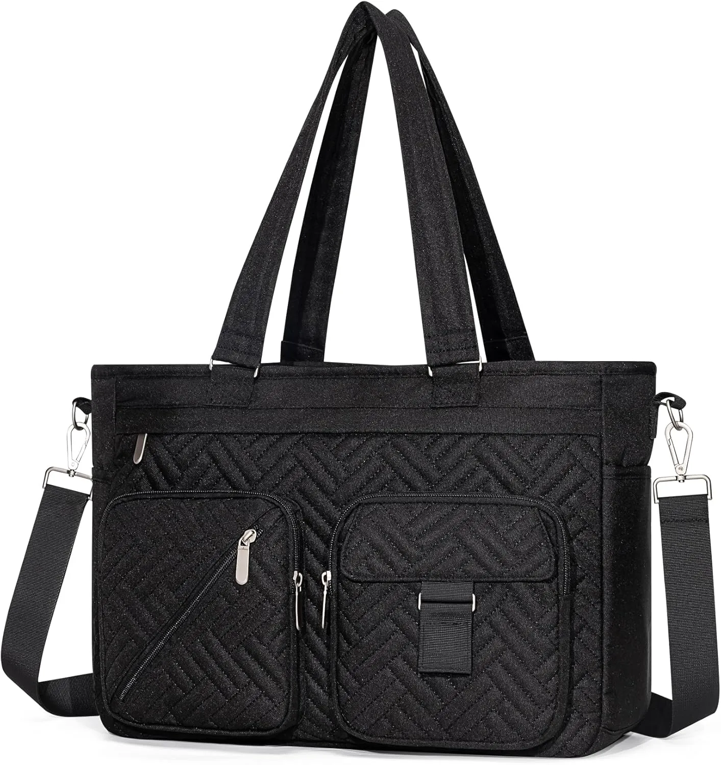 Tote Bag for Women Work Tote Bag with 15.6 Inch Laptop Compartment Quilted Teacher Laptop Bag with Zipper