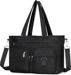 Tote Bag for Women Work Tote Bag with 15.6 Inch Laptop Compartment Quilted Teacher Laptop Bag with Zipper