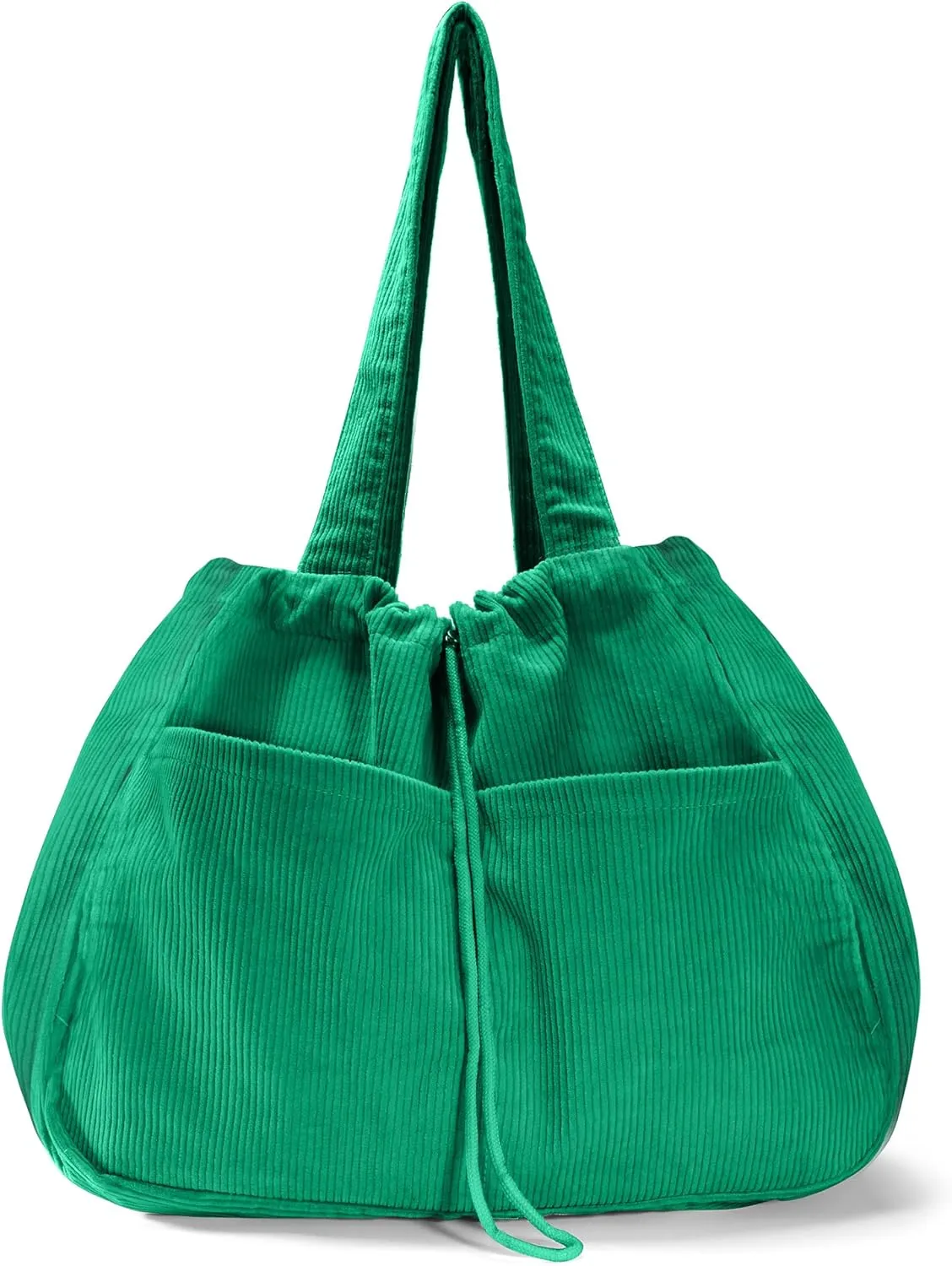 Tote Bag for Women,Corduroy Lightweight Large Capacity Shoulder Bags with Drawstring, Casual Handbag for Travel, Work