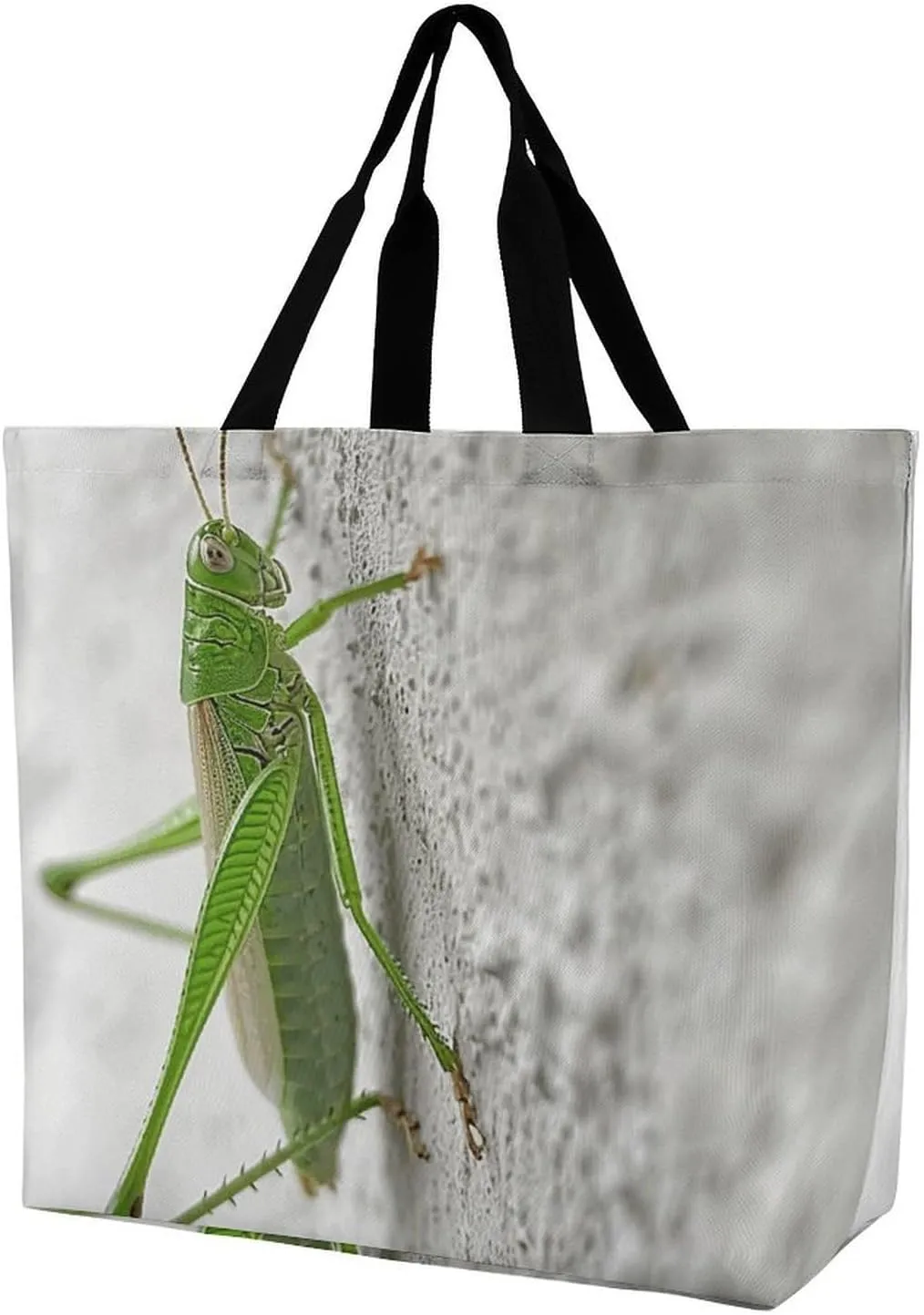 Tote Bag Grocery Bag for Women Shopping Bag Green Grasshopper Image Handbags Beach Bag Shoulder Bag for Shopping