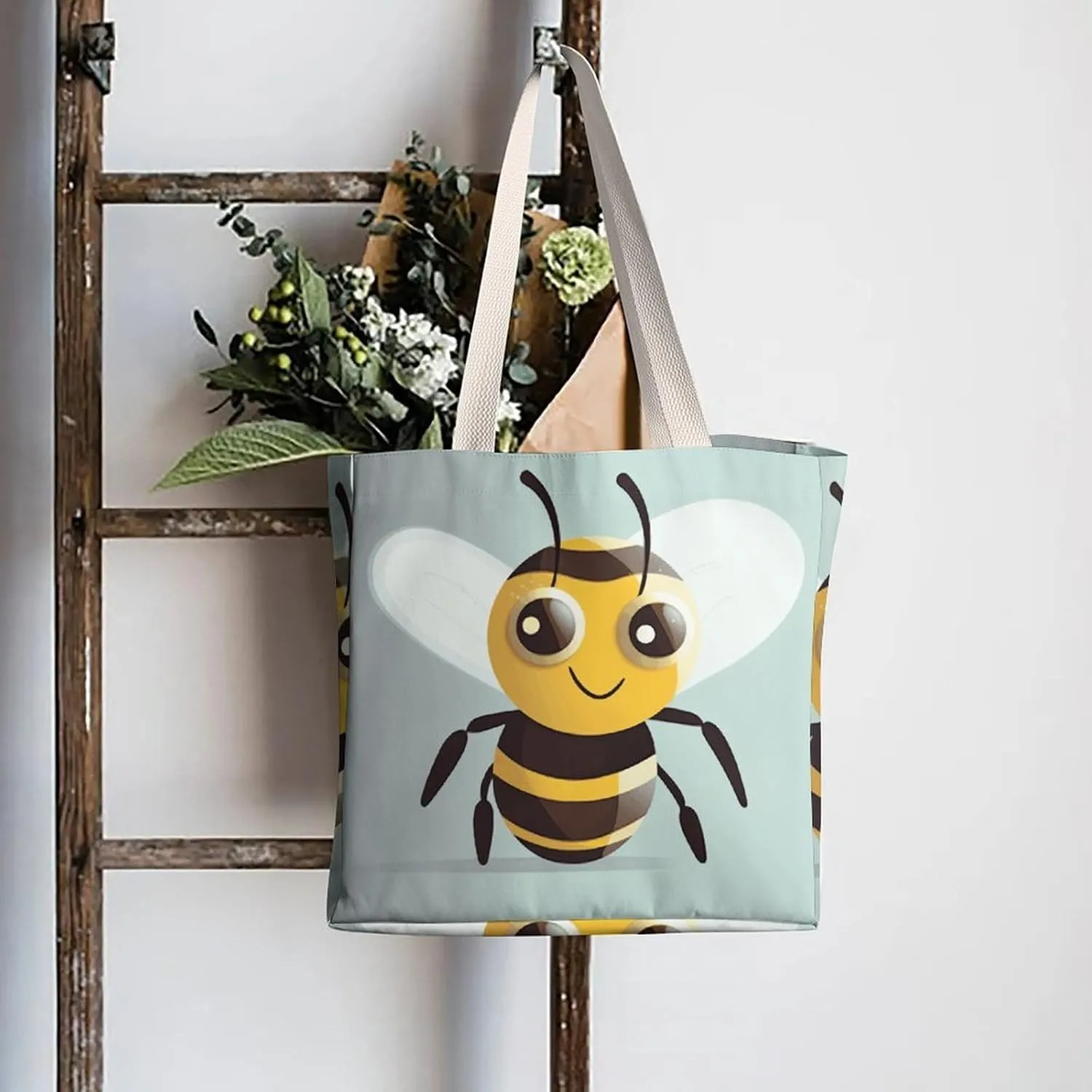 Tote Bag Laptop Handbag Cartoon Cute Otter Grocery Bag Canvas Shoulder Bag Crossbody Bag for Travel