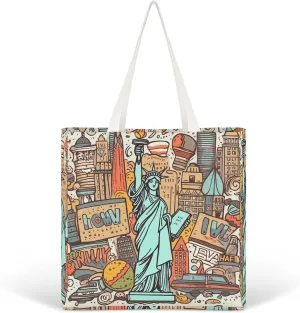 Tote Bag Laptop Handbag Cartoon Cute Otter Grocery Bag Canvas Shoulder Bag Crossbody Bag for Travel