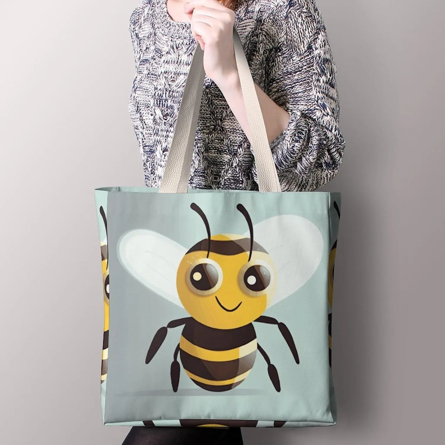 Tote Bag Laptop Handbag Cartoon Cute Otter Grocery Bag Canvas Shoulder Bag Crossbody Bag for Travel