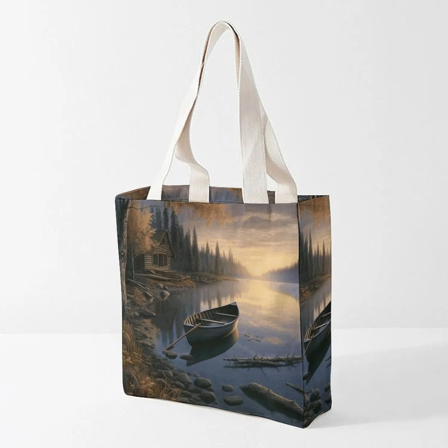 Tote Bag Laptop Handbag Cartoon Cute Otter Grocery Bag Canvas Shoulder Bag Crossbody Bag for Travel