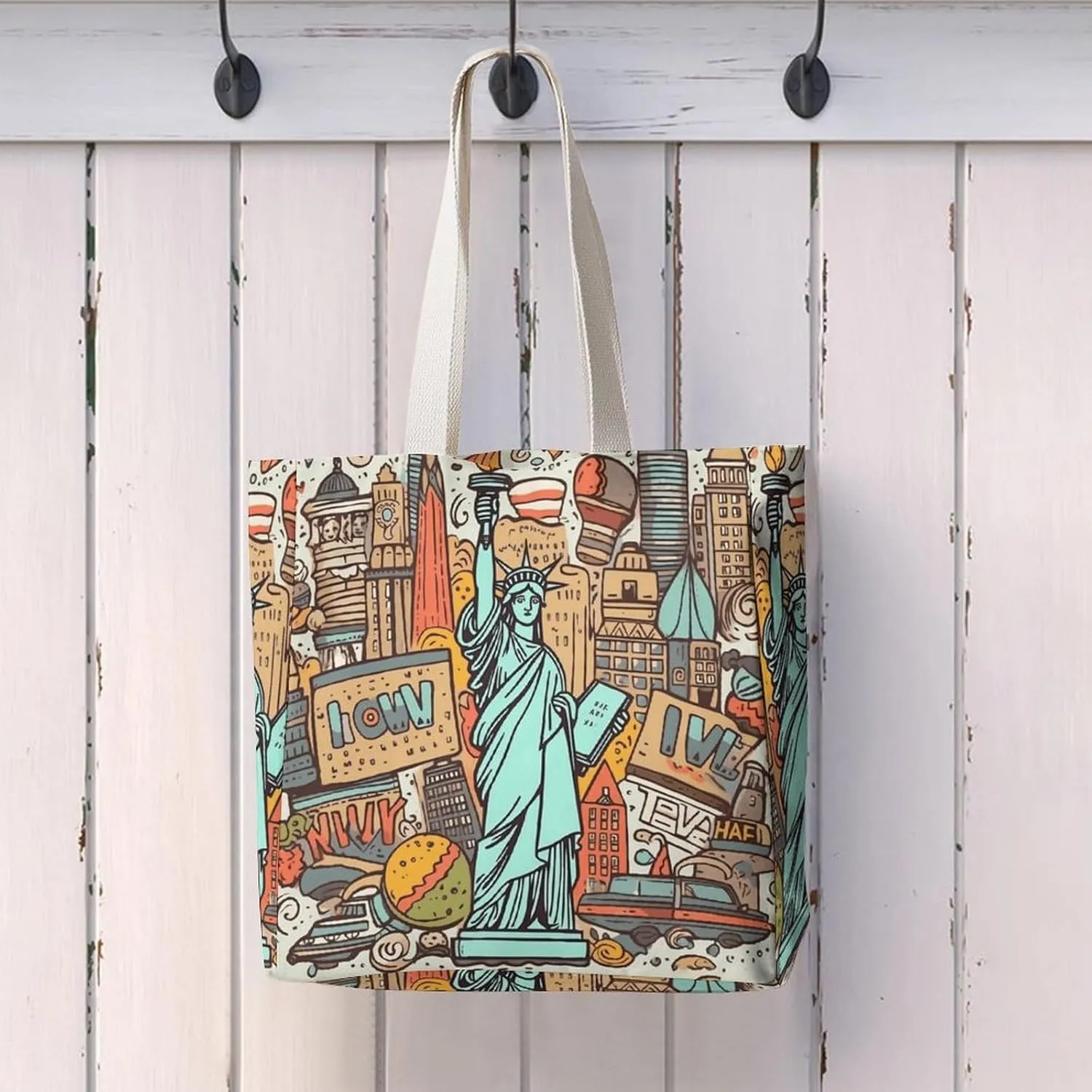 Tote Bag Laptop Handbag Cartoon Cute Otter Grocery Bag Canvas Shoulder Bag Crossbody Bag for Travel
