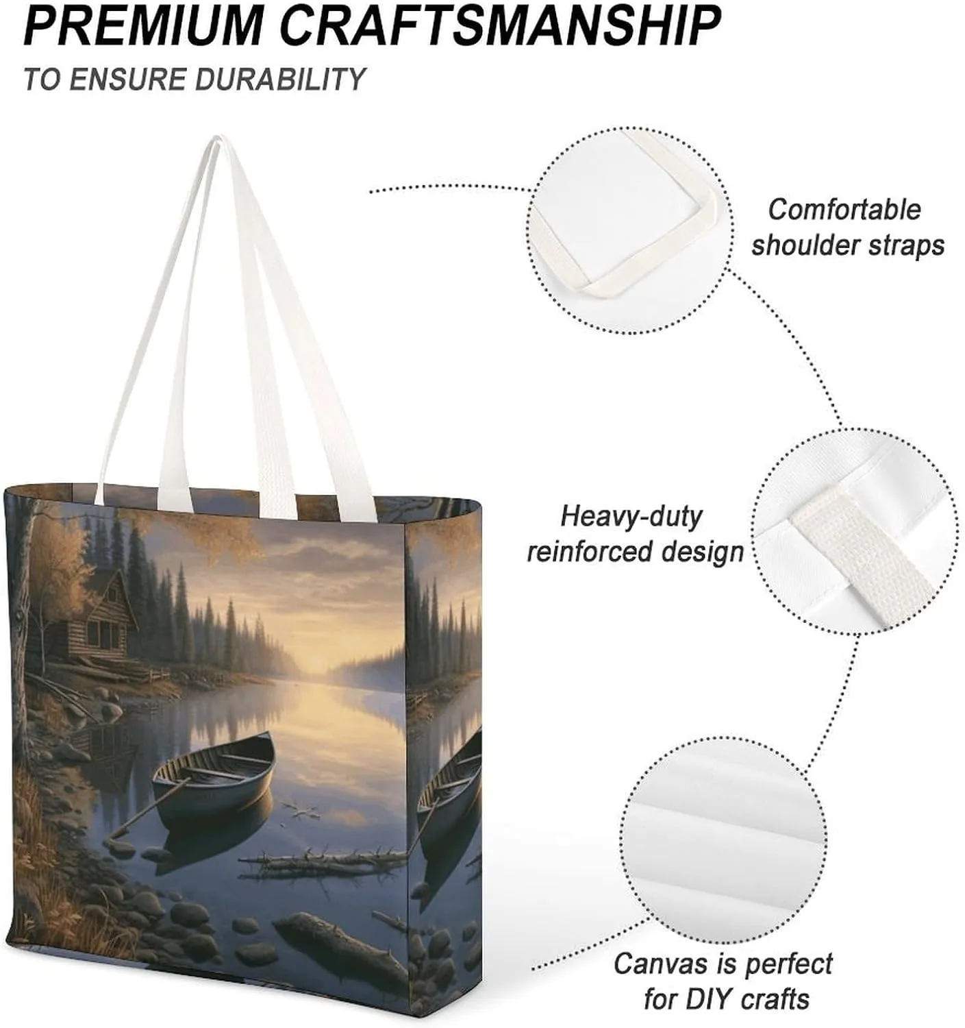 Tote Bag Laptop Handbag Cartoon Cute Otter Grocery Bag Canvas Shoulder Bag Crossbody Bag for Travel