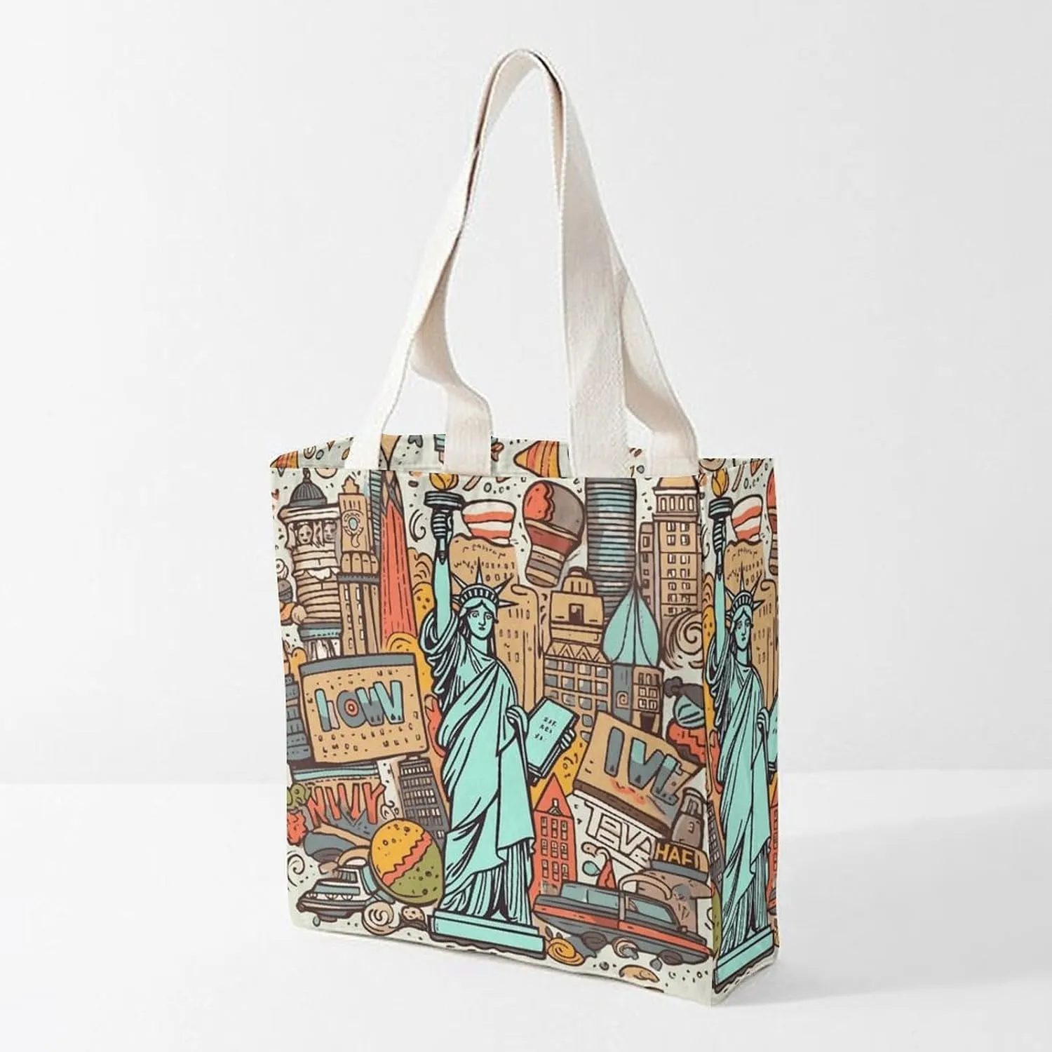 Tote Bag Laptop Handbag Cartoon Cute Otter Grocery Bag Canvas Shoulder Bag Crossbody Bag for Travel