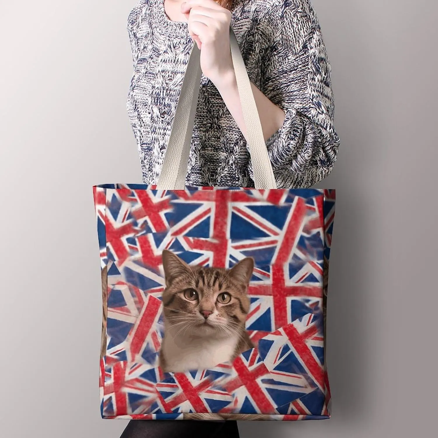 Tote Bag Laptop Handbag Cartoon Santa Claus Grocery Bag Canvas Shoulder Bag Crossbody Bag for Travel