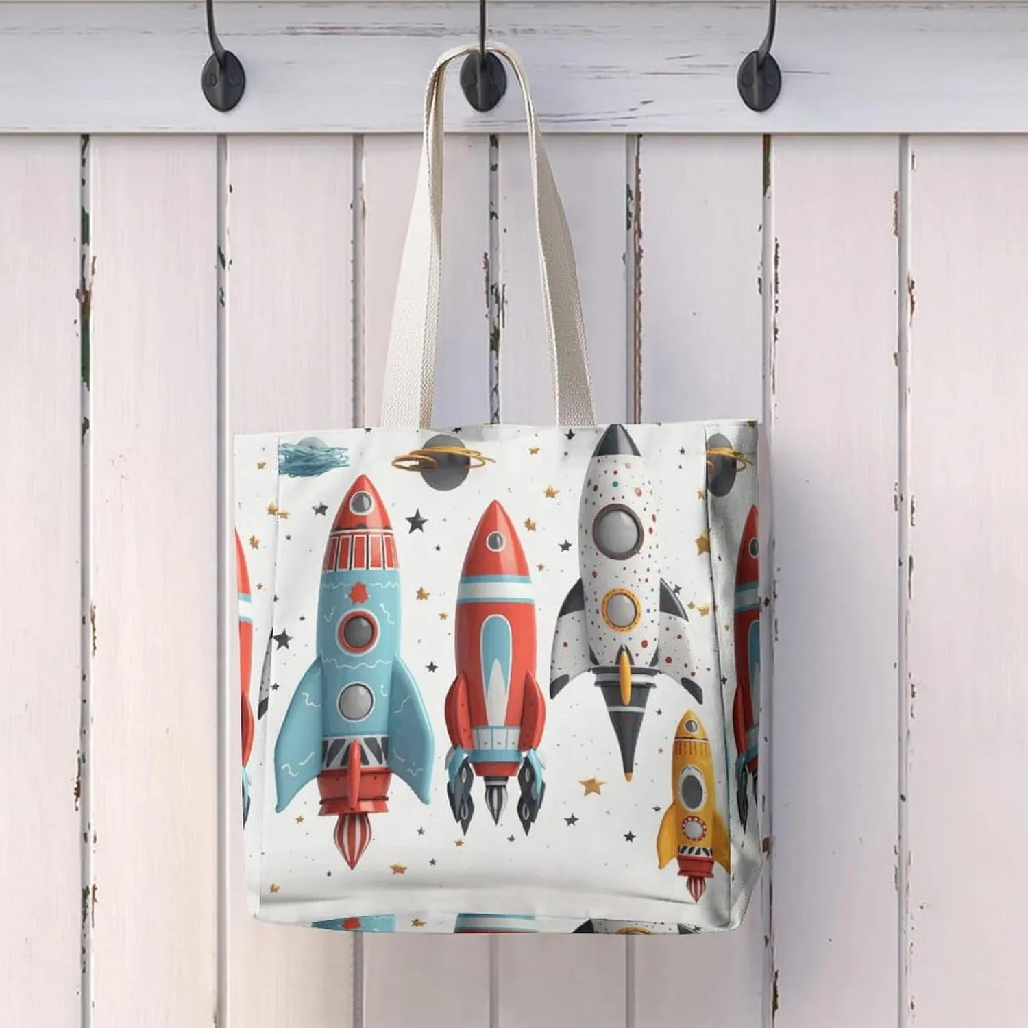 Tote Bag Laptop Handbag Cartoon Santa Claus Grocery Bag Canvas Shoulder Bag Crossbody Bag for Travel