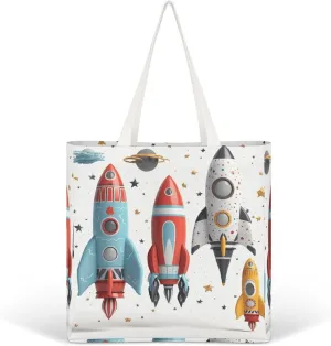 Tote Bag Laptop Handbag Cartoon Santa Claus Grocery Bag Canvas Shoulder Bag Crossbody Bag for Travel