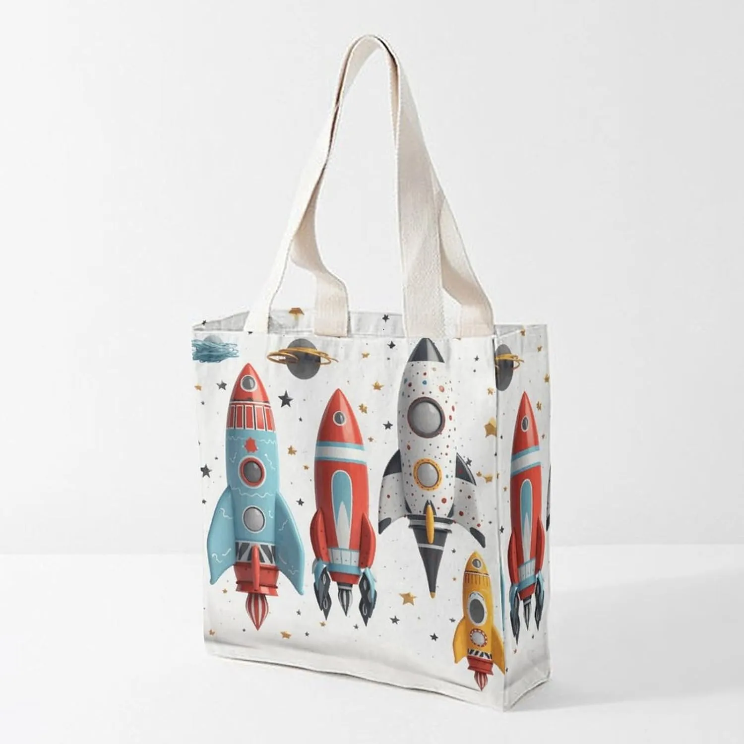 Tote Bag Laptop Handbag Cartoon Santa Claus Grocery Bag Canvas Shoulder Bag Crossbody Bag for Travel