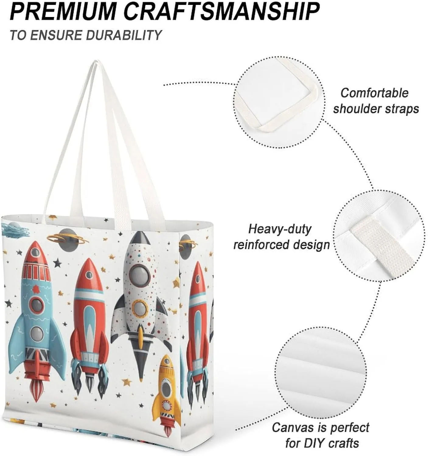 Tote Bag Laptop Handbag Cartoon Santa Claus Grocery Bag Canvas Shoulder Bag Crossbody Bag for Travel