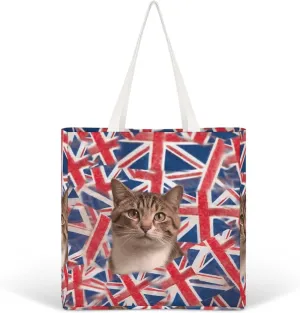 Tote Bag Laptop Handbag Cartoon Santa Claus Grocery Bag Canvas Shoulder Bag Crossbody Bag for Travel