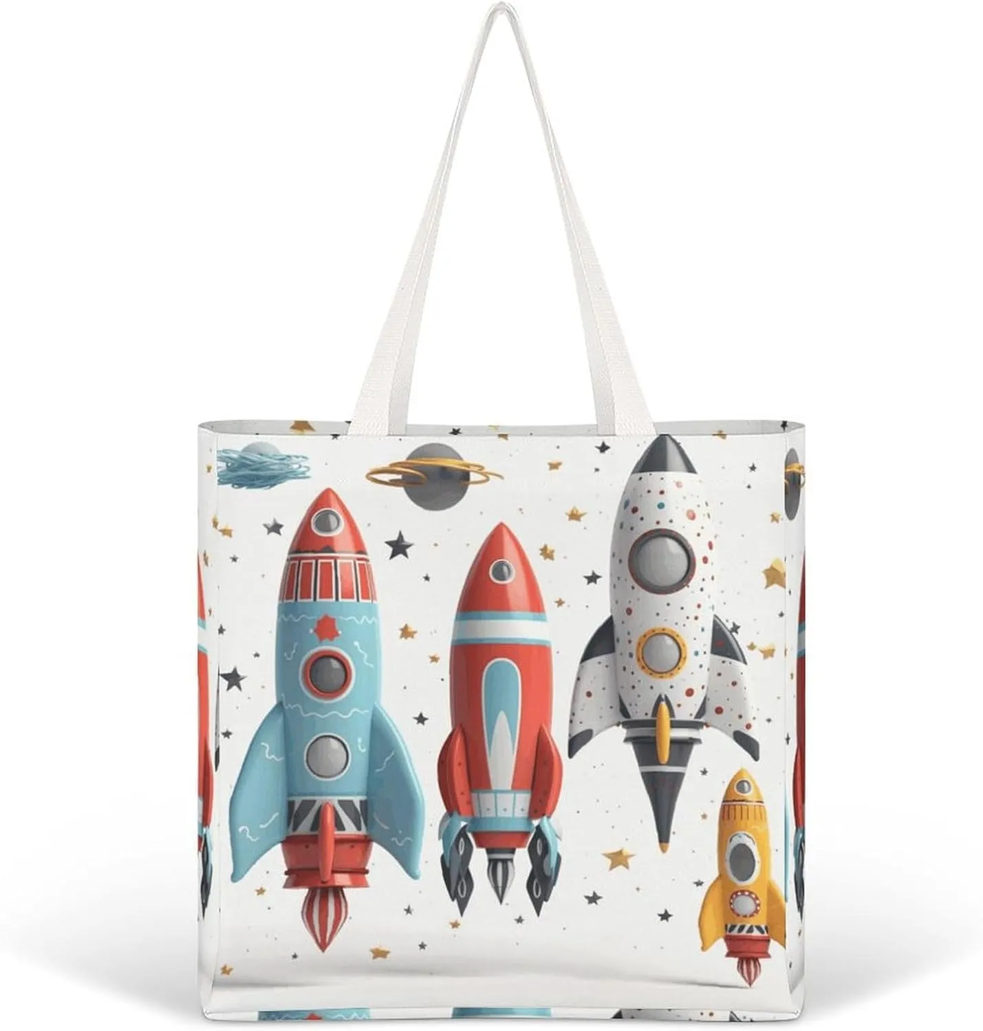 Tote Bag Laptop Handbag Cartoon Santa Claus Grocery Bag Canvas Shoulder Bag Crossbody Bag for Travel